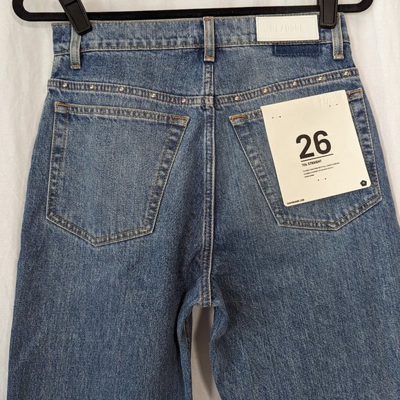 RE/DONE Moonstone Stud 70s Straight Jeans Size 26 - Picture 13 of 16